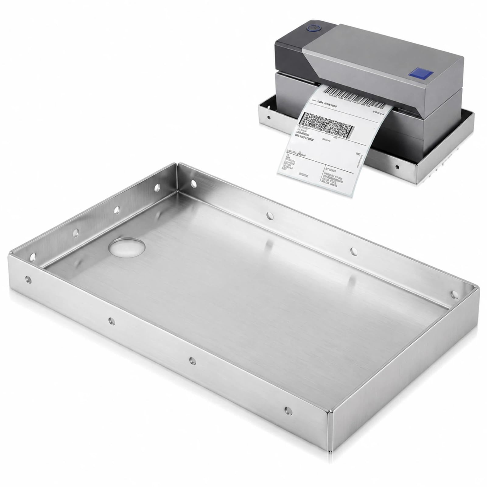 Shimeyao 13.5 x 10 in Stainless Steel Printer Tray Shelf POS KDS, Silver