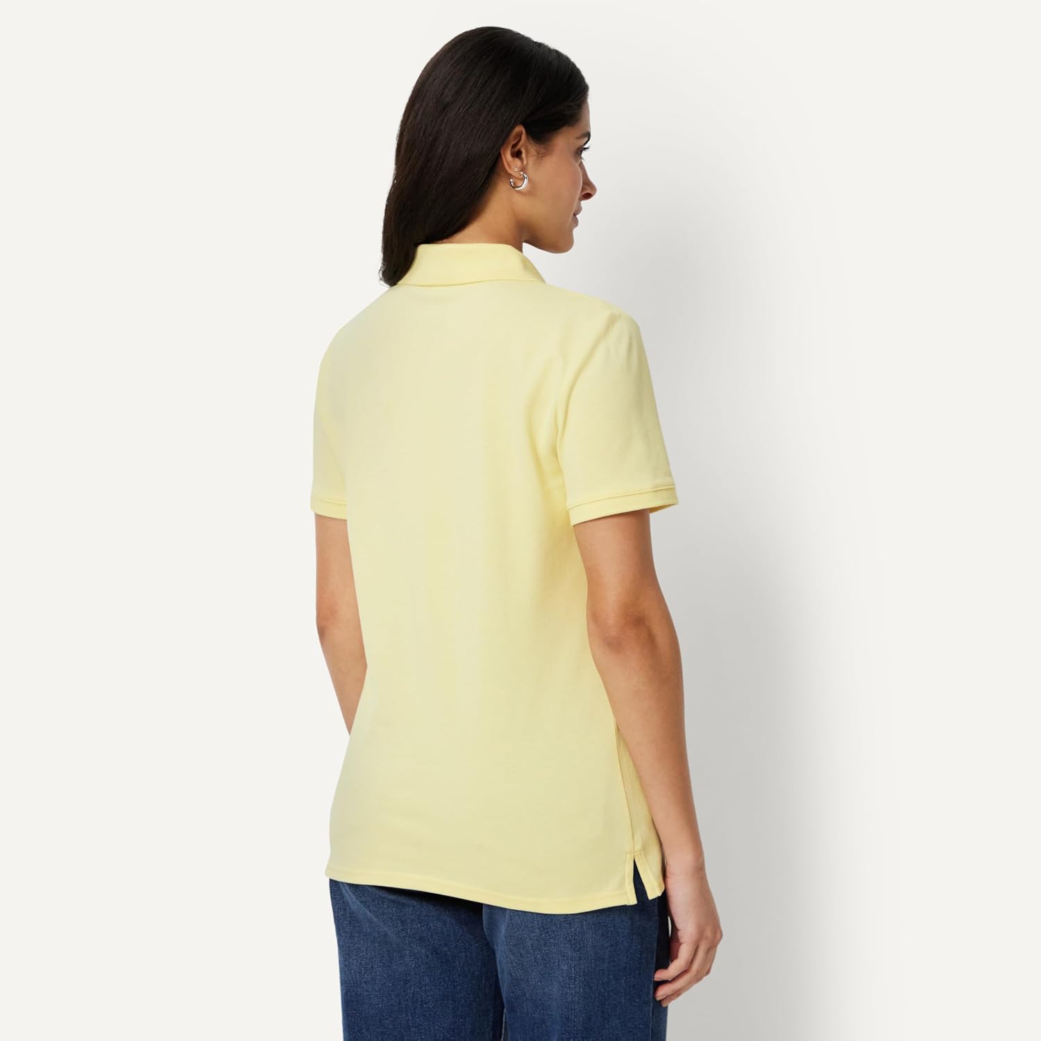 Amazon Essentials Women's Short-Sleeve Polo Shirt, Soft Stretch Cotton Jersey (Available in Plus Size)