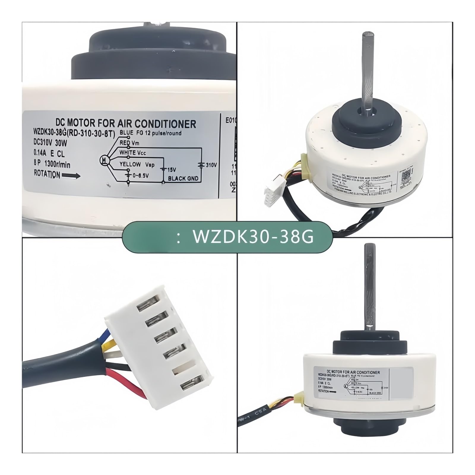 Kompatibel for Midea, Inverter-Klimaanlage, Inneneinheit WZDK30-38G (RD-310-30-8T), DC310V, 30 W DC-Lüfter, bürstenloser Motor, Konditionierungsteile