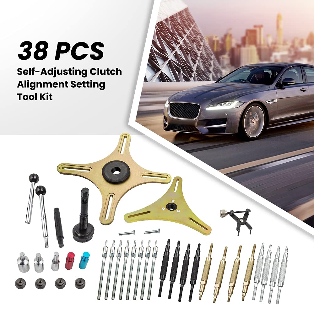 maXpeedingrods Herramienta de Alineación de Embrague, 38 Piezas Universal SAC Autoajustable de Ensamblaje de Embrague, Kit Centrador Compresor Embragues?para Mayoría de Vehículos Comerciales Ligeros