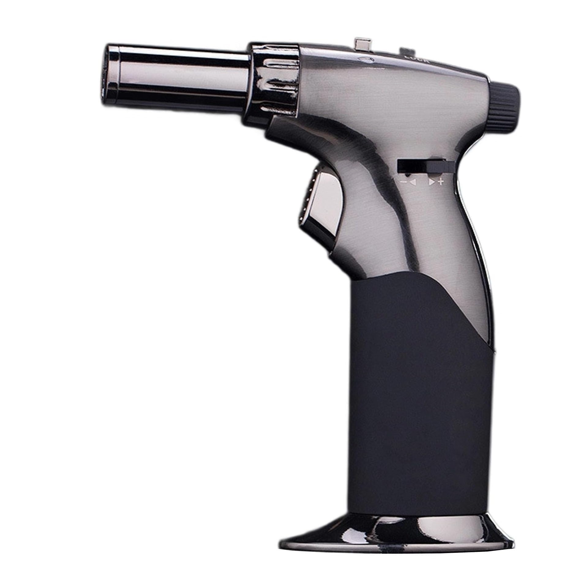 Windproof Jet-Flame Butane Torch Lighter – Metal Construction(Black)