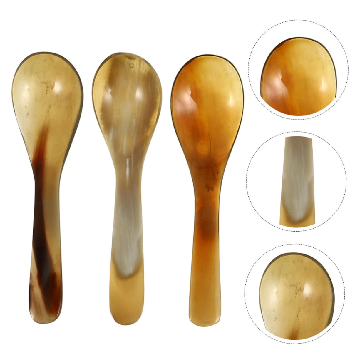 UPKOCH 15piezas Cucharas De Café De Cuerno Natural De Cucharas De Postre Decorativas Utensilios De Cocina Duraderos y Elegantes Para Servir Café y Pasteles