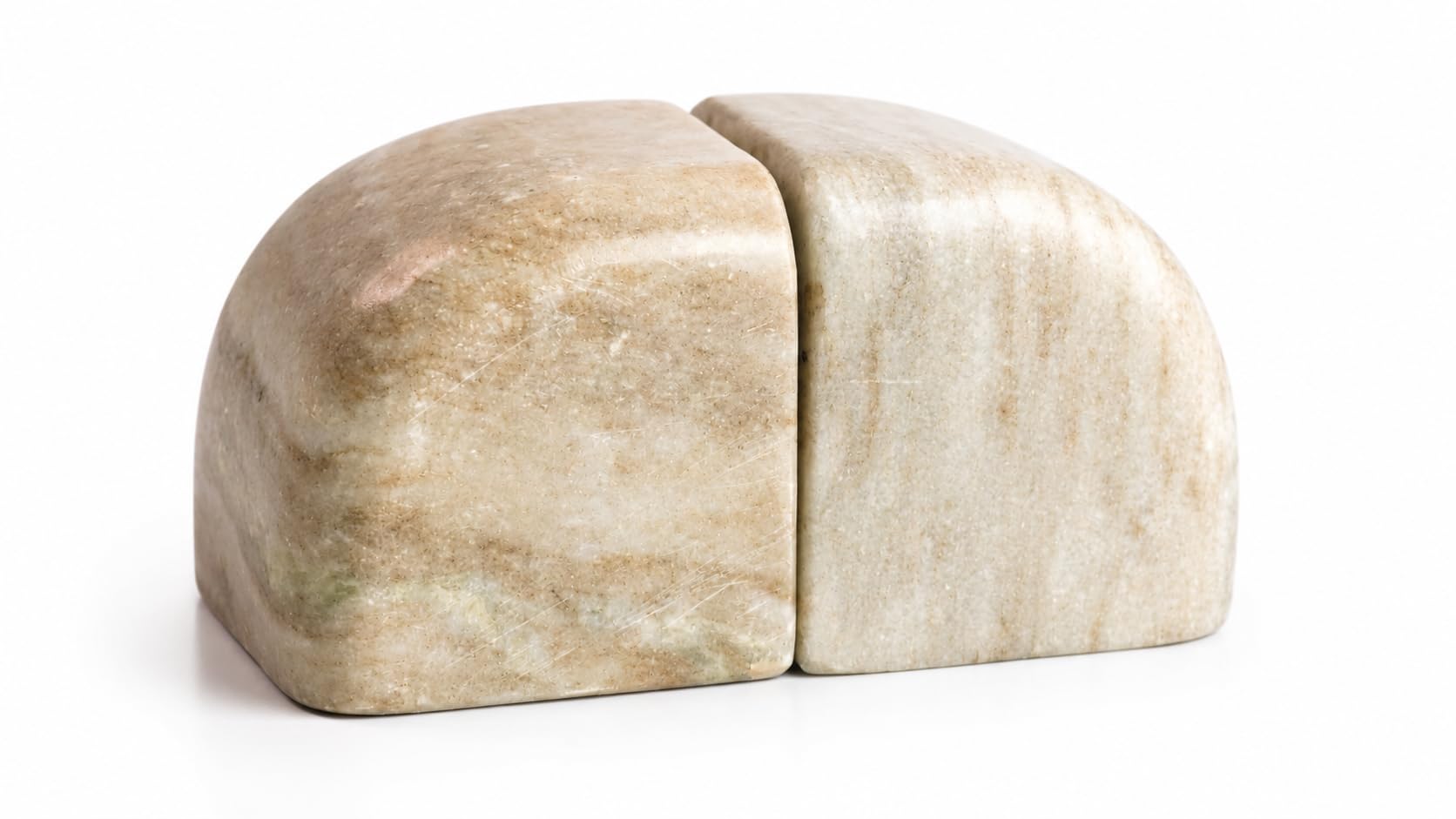 S.A. Overseas Marble Bookends for Bookshelf, 4 x 4 Inch Decorative Book Stand Set of 2, Heavy Duty Natural Stone Bookends for Home Office Library Desk Decor, Beige-picture-32