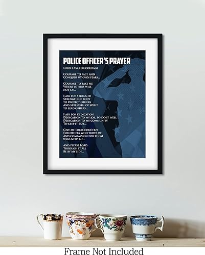 Miniatura 7 de Arte de pared de oración de policía, impresiones de aplicación de la ley, regalos de oficial de policía, graduación de la academia de policía,