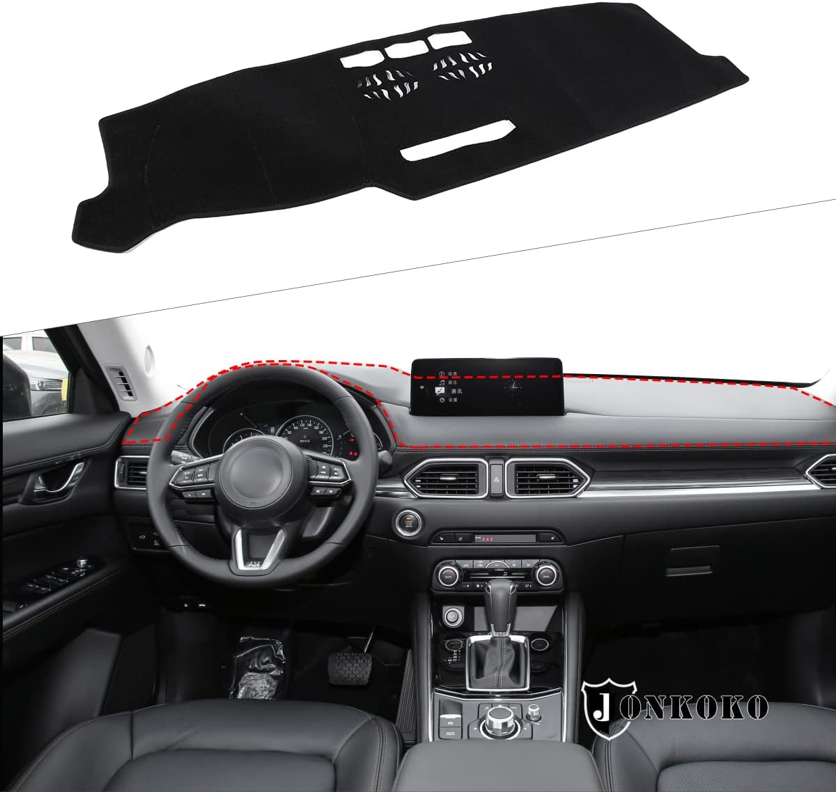 Black Dashboard Dash Board Cover Mat Carpet for Mazda CX-5 KF CX-8 2017-2022 Car Interior Dash Covers Dashboard Mat Pad (Left Hand Drive)