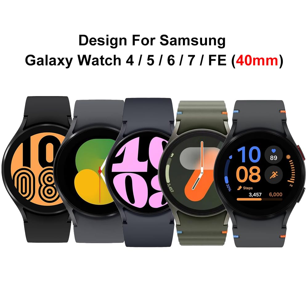 Paquete de 4 protectores de pantalla para Samsung Galaxy Watch 7 (40 mm) / Watch 6 (40 mm) / Watch 5 (40 mm) / Watch 4 (40 mm) / Watch FE de 40 mm de vidrio templado, HD transparente,