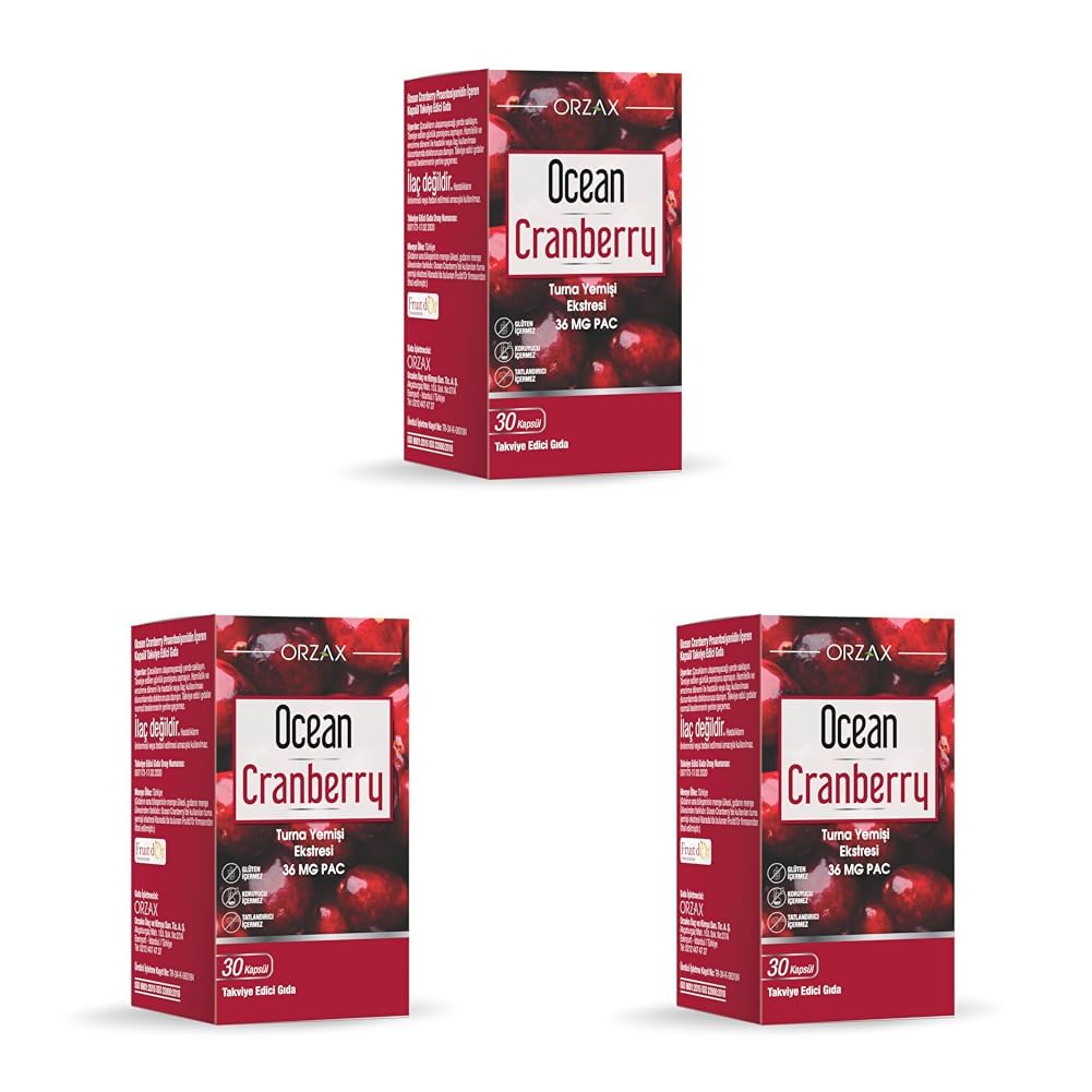 Ocean Cranberry Takviye Edici Gıda 30 Kapsül (3 paketi)