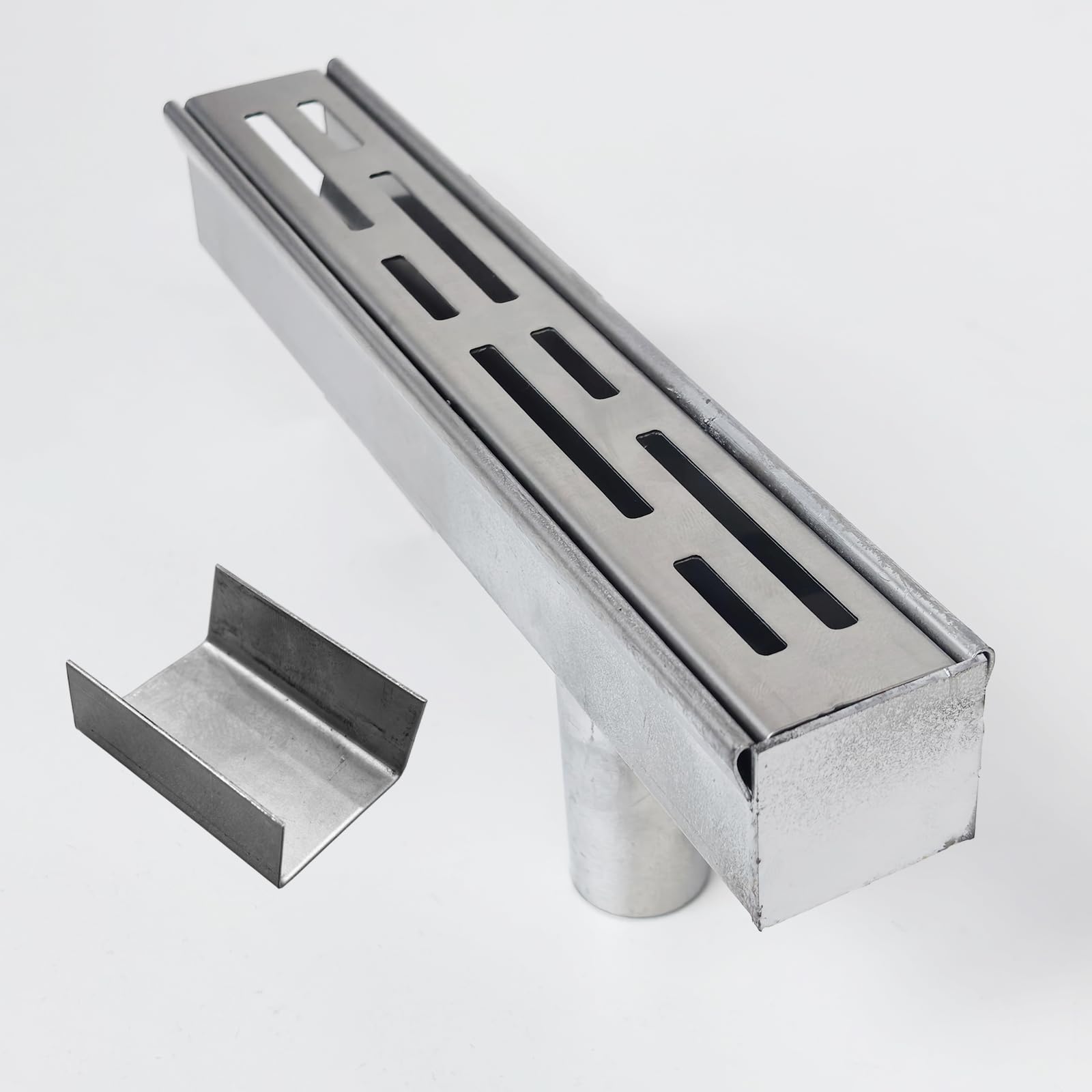 Entwässerungsrinne Zubehör, Endverschluss mit Unterausgang für Wasser mit einem Durchmesser von 2 cm und Verbindungsgelenk, Entwässerungsrinne mit Einer Breite von 3,5 cm