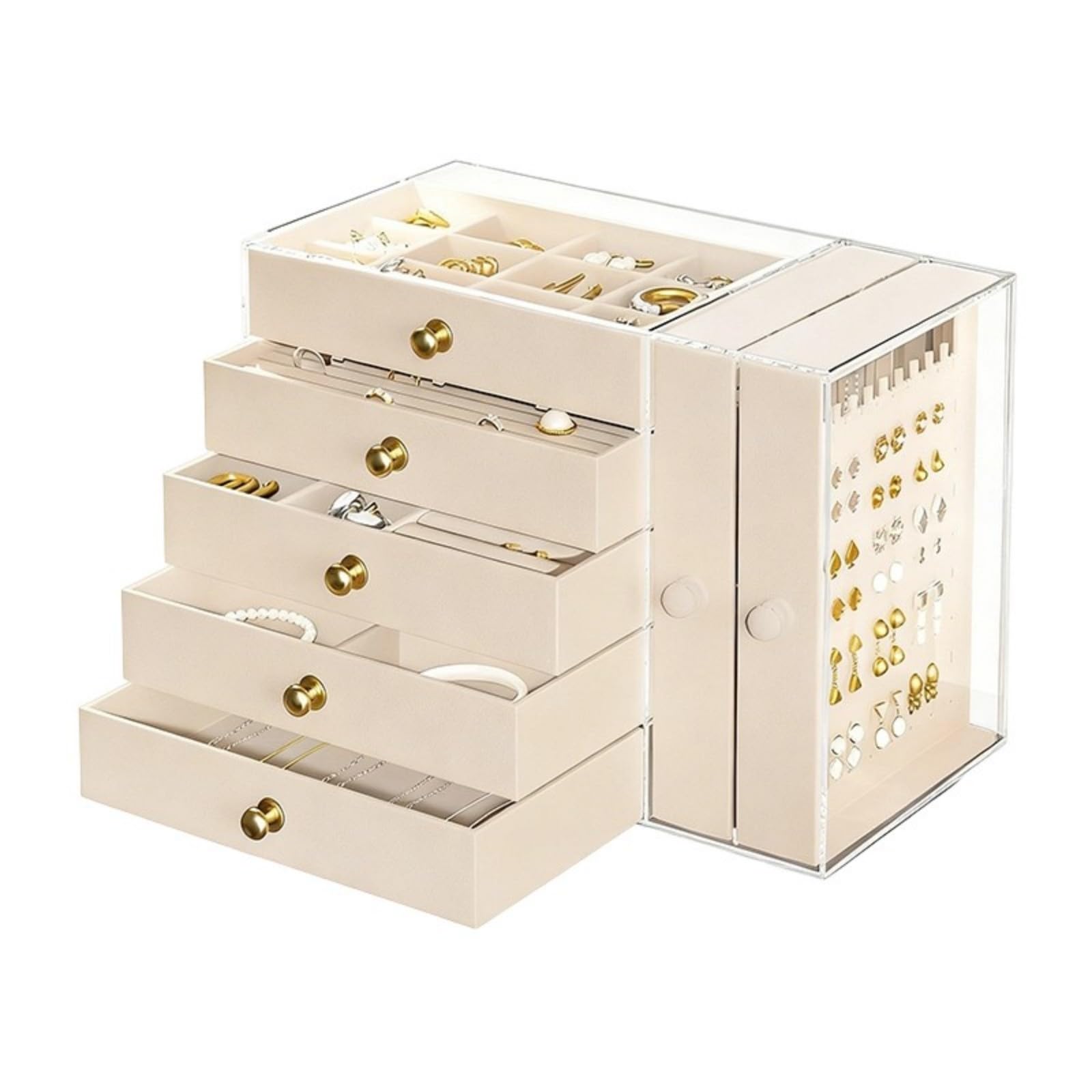 Custodia per gioielli in acrilico impermeabile antipolvere con coperchio sicuro sigillato organizer antipolvere per vari accessori Custodia per gioielli in acrilico