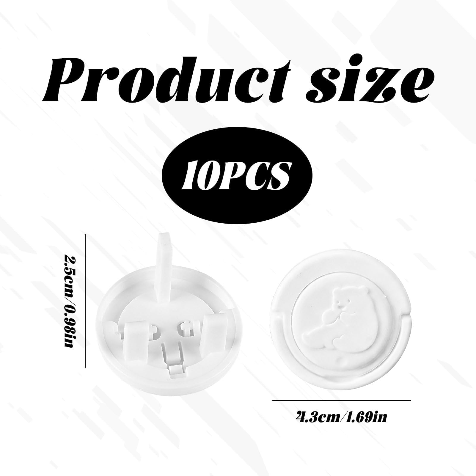 10 PCS Plug Socket Covers UK,Baby Plug Socket Covers UK with Pull Ring Guards Caps,Reusable Tight Socket Protector for Children Safety Protection at Home School and Nursery(White) - Image 2