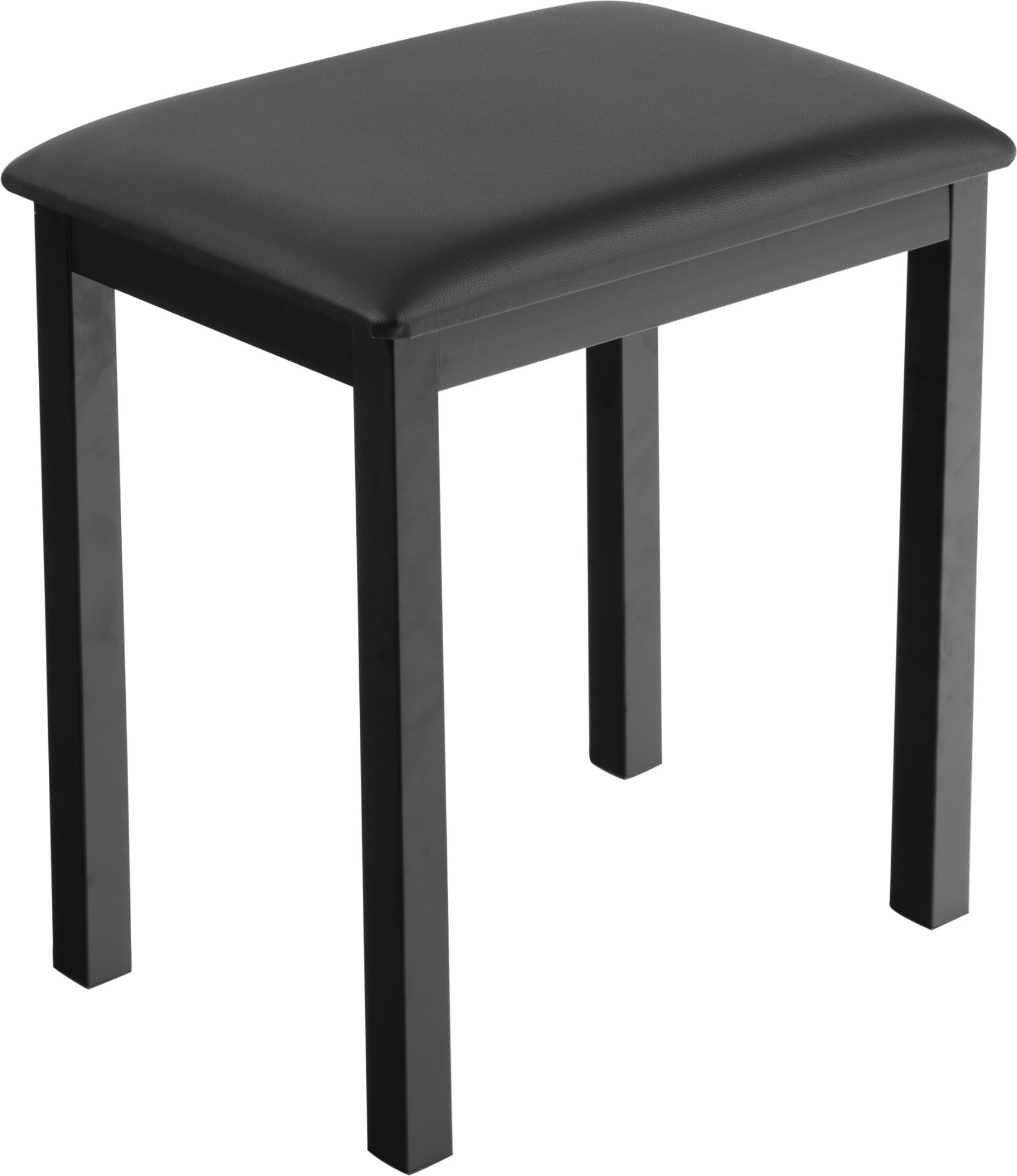 Funkey B100 Panchetta per Pianoforte nera, Con gambe in metallo stabili | Seduta imbottita nera in pelle sintetica, Dimensioni (LxPxA): 44 x 30 x 50 cm, Protezione per parquet in plastica