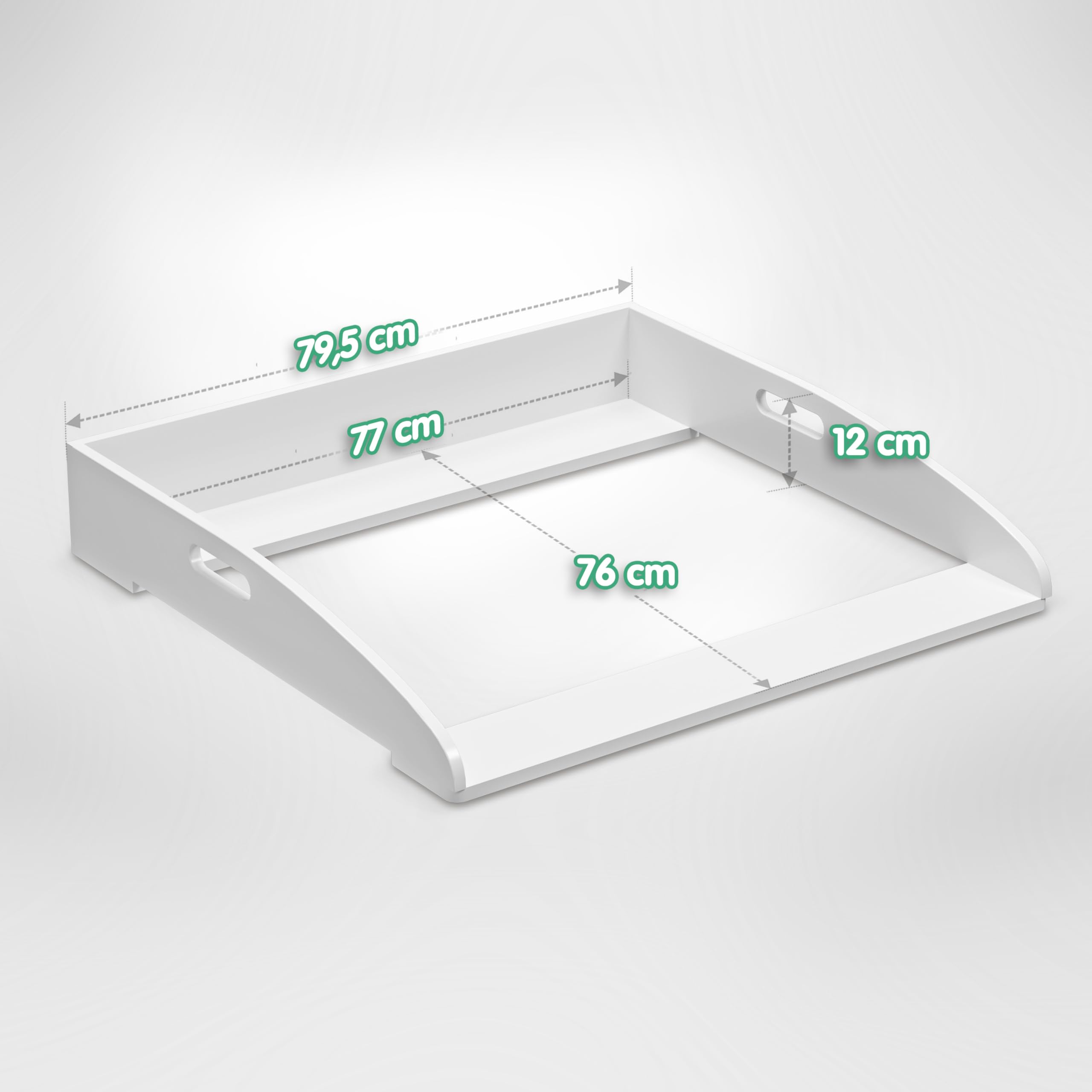 CADANI Wickelaufsatz ILA – Verstellbarer Universal Wickeltisch-Aufsatz kompatibel mit IKEA Kommoden Malm, Hemnes, Nordli – 77×76×12 cm, Weiß mit Kippschutz & Sicherer Befestigung für Wickelkommoden
