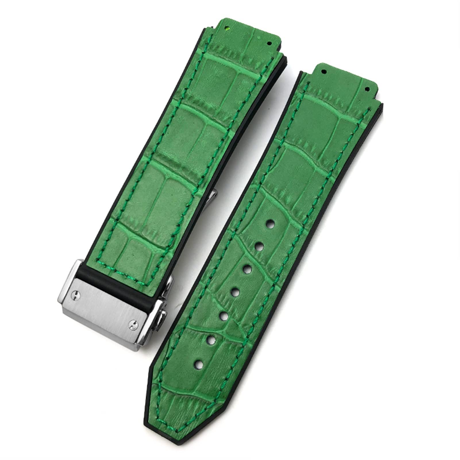 CZKE 20mm 22mm Cuero de vaca Reloj de goma de cuero 25mm * 19 mm Ajuste para Hublot Reloj Correa Calfskin Silicone Brazalets Deporte (Color : 45, Size : 25mm)