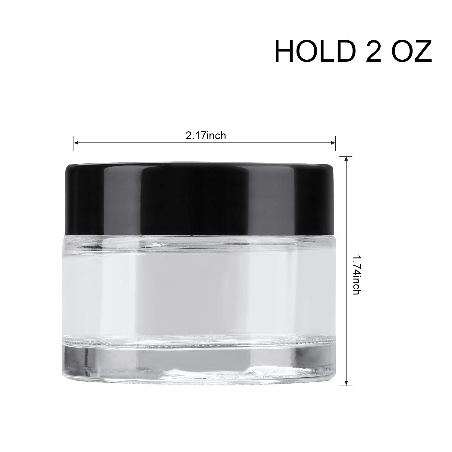 EnchengEncheng Amber-Clear 2 oz y 4 oz tarros cosméticos, 2 oz/transparente/paquete de 30, 2.00[set de ]