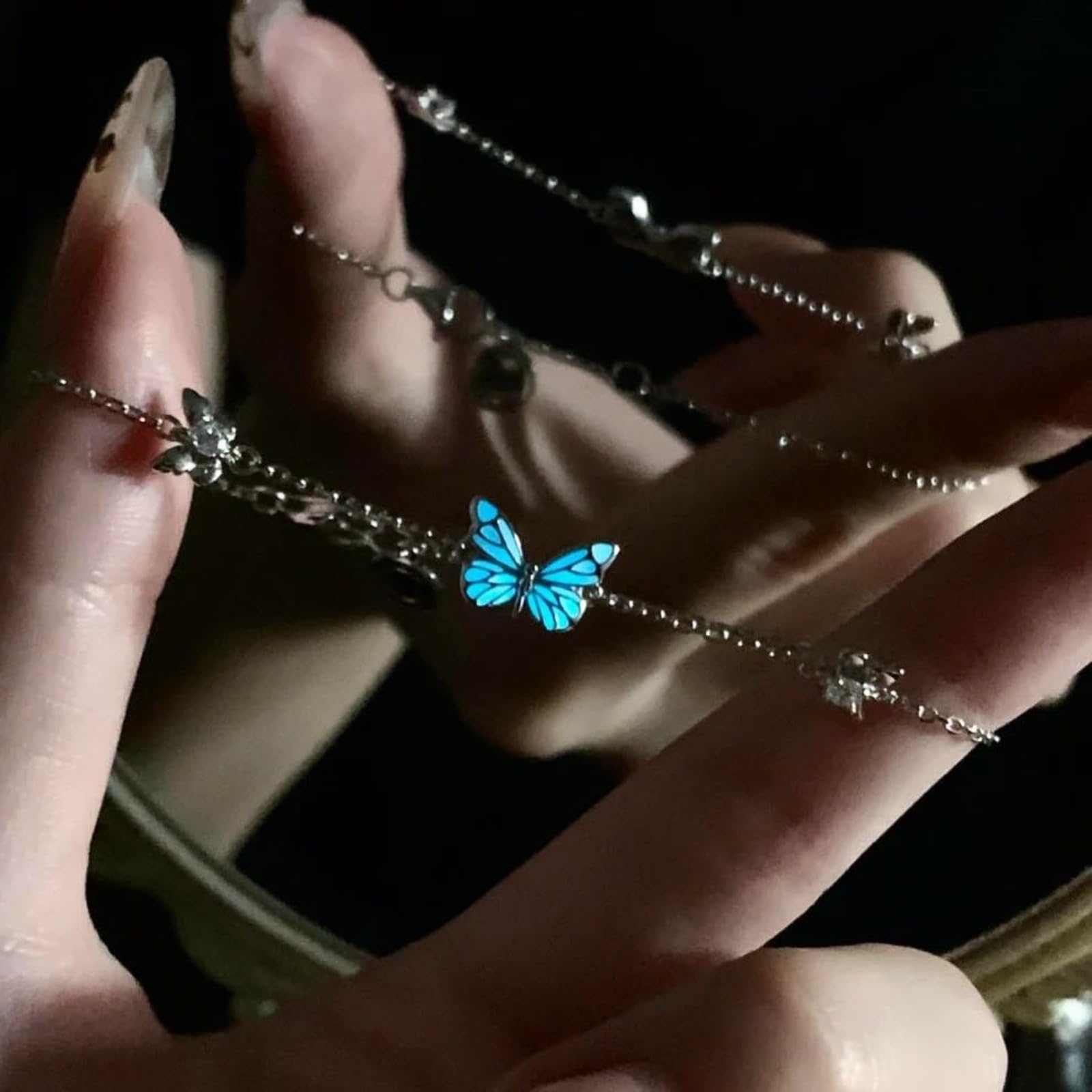 Pulsera luminosa de plata de ley 925, ajustable, hipoalergénica, resistente a la decoloración, brilla en la oscuridad, regalo para mujer