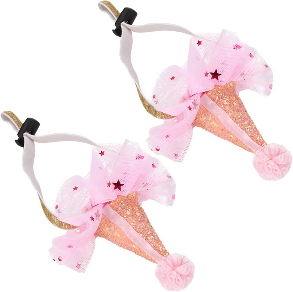 Amosfun 2ピースペットクリスマス帽子犬サンタ帽子猫誕生日帽子子犬コーン帽子