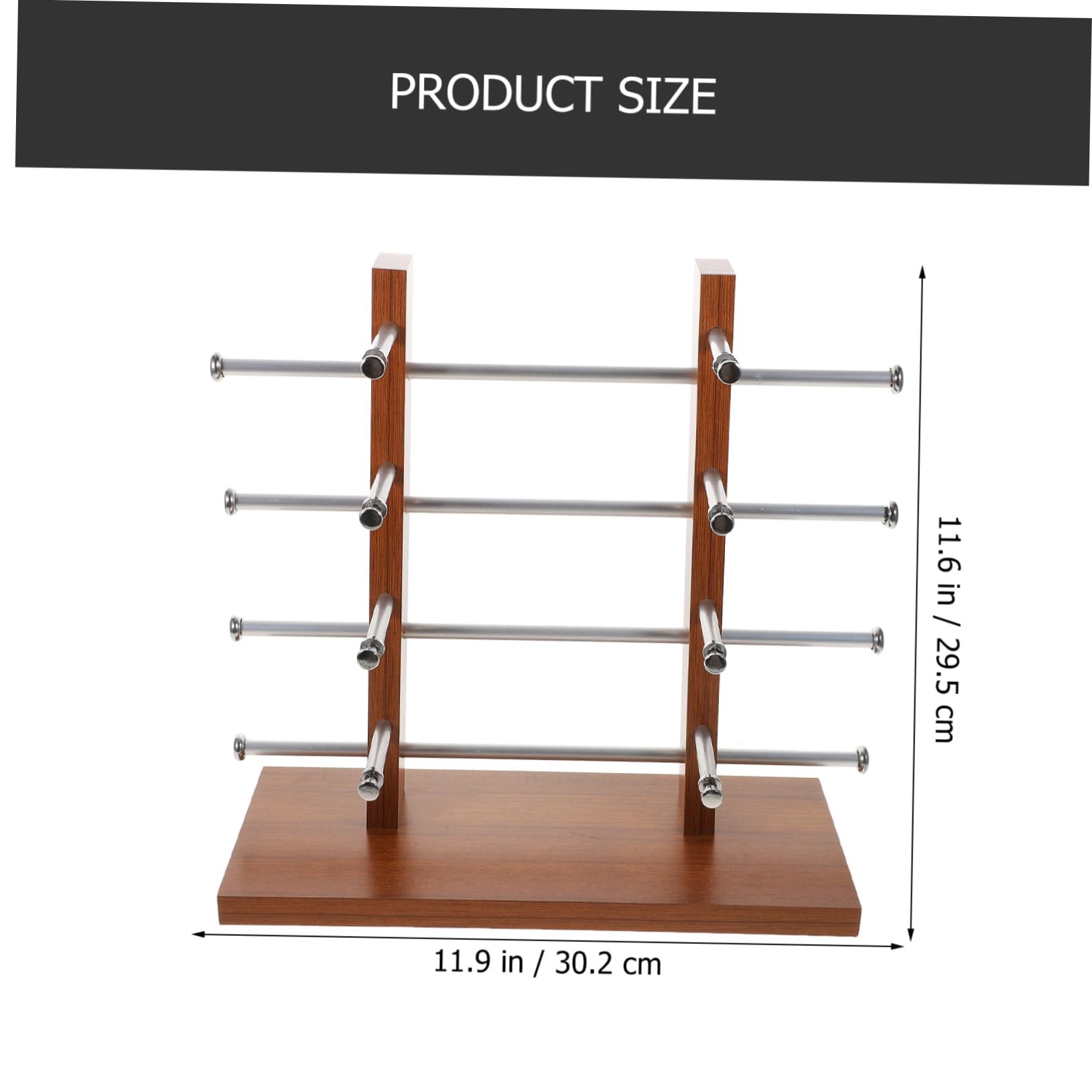 OUNONA Pairs multi-layer Storage Box desktop glasses display stand aluminum alloy glasses eyewear storage tray wooden decorate Storage rack glasses storage rack