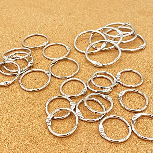 TMJFHAO 100 Stück Bücher Ringe 3 Größen 20mm,25mm,32mm karteikarten ringe Binder Ringe Silbern Buch Ring Loseblatt Verbinder für Memo-Ablage,Namensschilder,Fotoalbum und Schlüsselringe