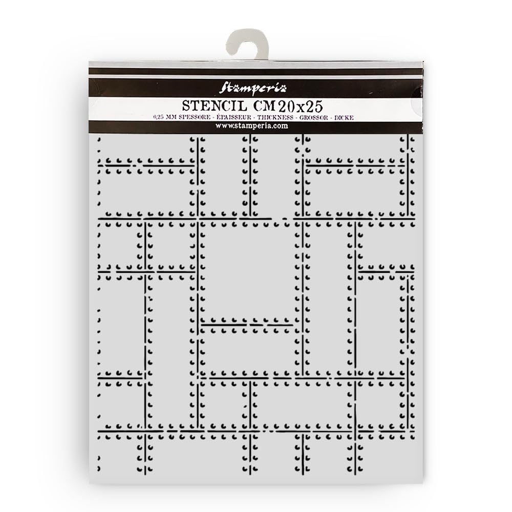 Stamperia - Thick Stencil for Scrapbooks, Albums, Cards, Bullet Journals, and More, Flexible Material, Easy to Clean, Perfect for Crafts and Gifting (A New Beginning, Metal Plates)