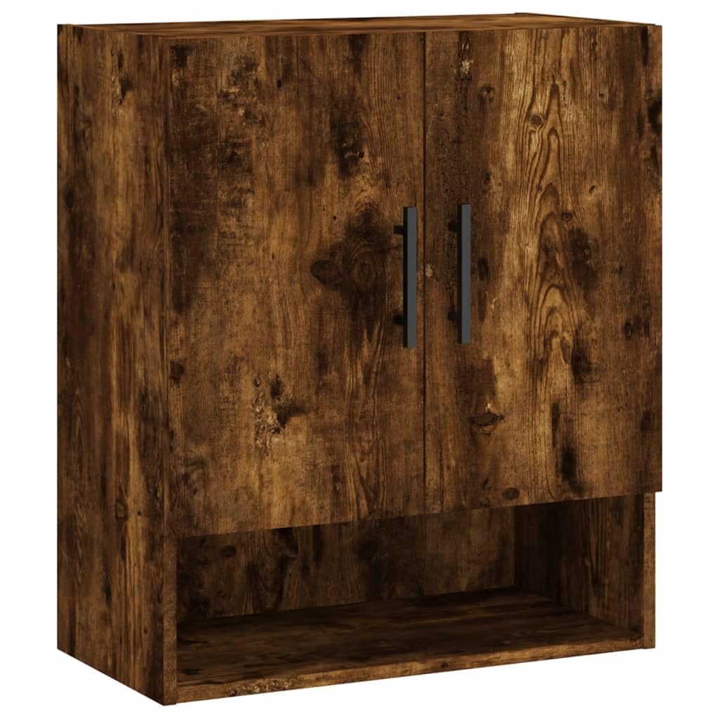 Armoire murale chêne fumé 60x31x70 cm meuble suspendue de cuisine et de salon