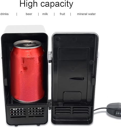 Miniatura 3 de Mini nevera, enfriador de refrigerador alimentado por USB, refrigerador con aislamiento USB, pequeño, portátil, de bajo decibelio, semiconductor de