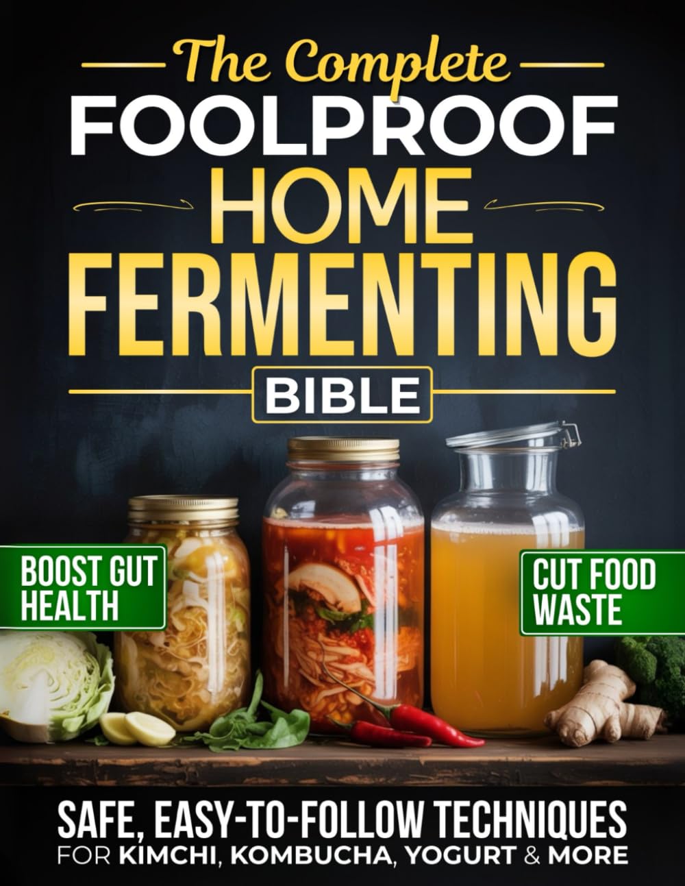The Complete Foolproof Home Fermenting Bible: Delicious Ferments Made Simple with Safe, Easy-to-Follow Techniques for Kimchi, Kombucha, Yogurt & More | Boost Gut Health, Save Money & Cut Food Waste