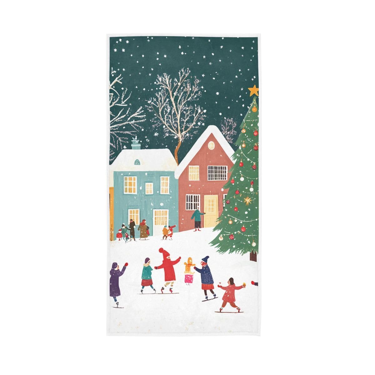 LSRCPD Christmas People Activity Guest Hand Towels for Bathroom, Hand Towel for Bathroom, Shower, Hotel, Spa 15 x 30 Inches