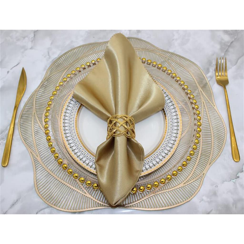 Anelli portatovaglioli Dorati Portatovaglioli in Metallo Twist Portatovaglioli Anello per Matrimoni Cena Banchetto Buffet Decorazioni per la tavola (Oro 6 Pezzi)