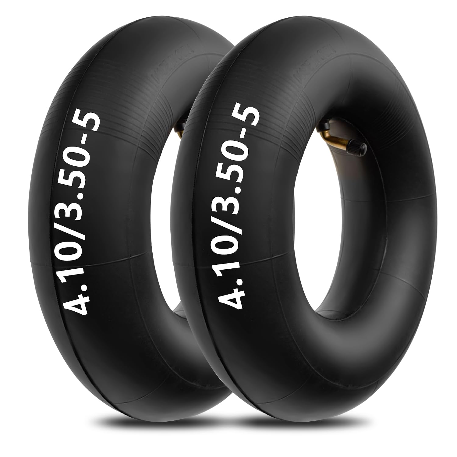 Photo 1 of HIAORS 4.10/3.50-5 11x4.00-5 Inner Tubes Replacement for Wheelbarrows Lawn Mowers Hand Trucks Dollies Garden Tractors Yard Trailers Wagons Pressure Washers Utility Trolleys Go Kart Heavy Duty 2-Pack