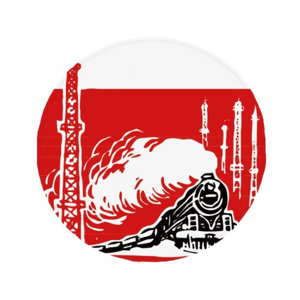 Tapis de cuisine rond train vapeur rouge pour décorer votre entrée ou salon