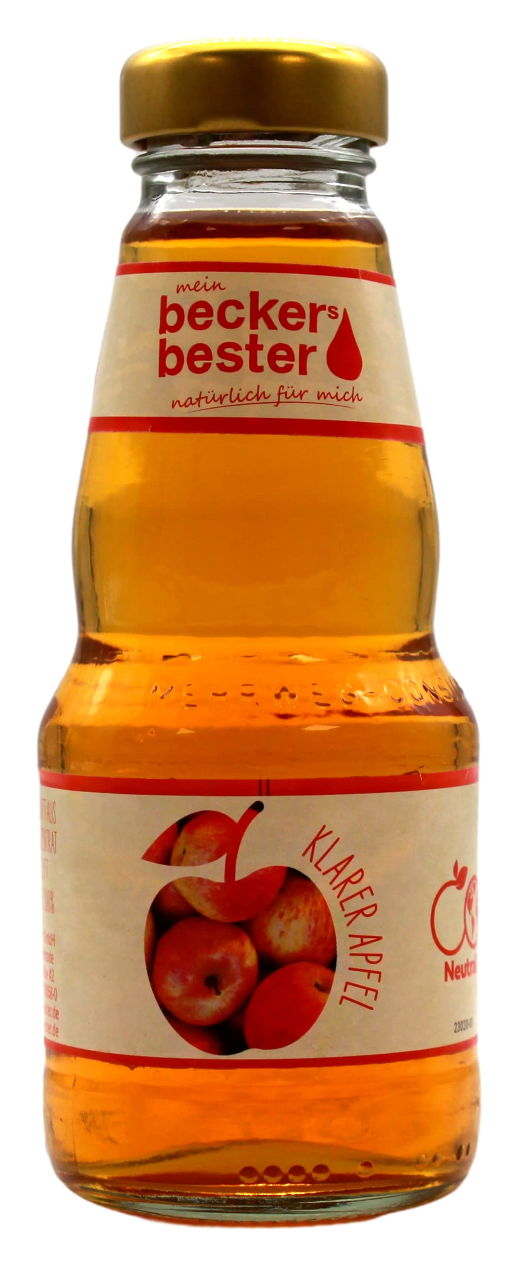 beckers bester Klarer Apfel Apfelsaft, 12er Pack (12 x 0.2 l) MEHRWEG