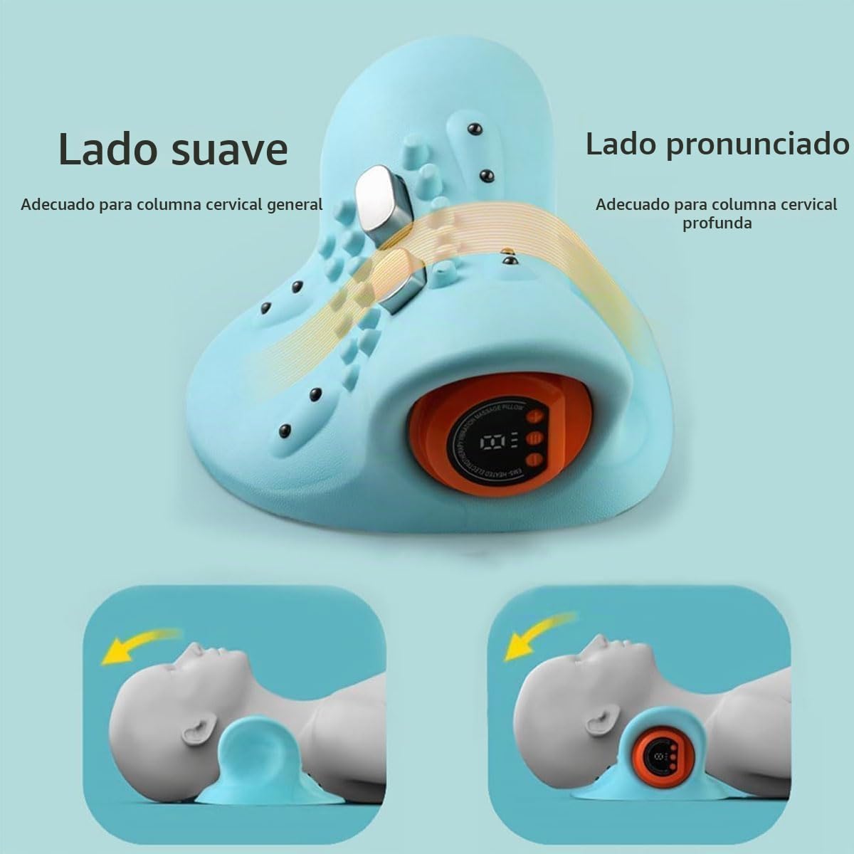 2025 Nuevo masajeador de cuello Hugterra, corrector de joroba de cuello Hugterra, intensidad de masaje de 6 niveles, masajeador de cuello portátil recargable 4d (1PC)