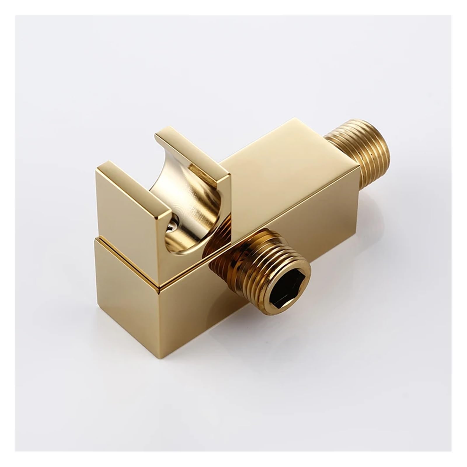 Handbrausehalterung, Gold, klein, tragbar, zur Wandmontage, poliertes Messing for Badezimmer-Hardware, universeller Brausehalter für Badezimmer, Dusche