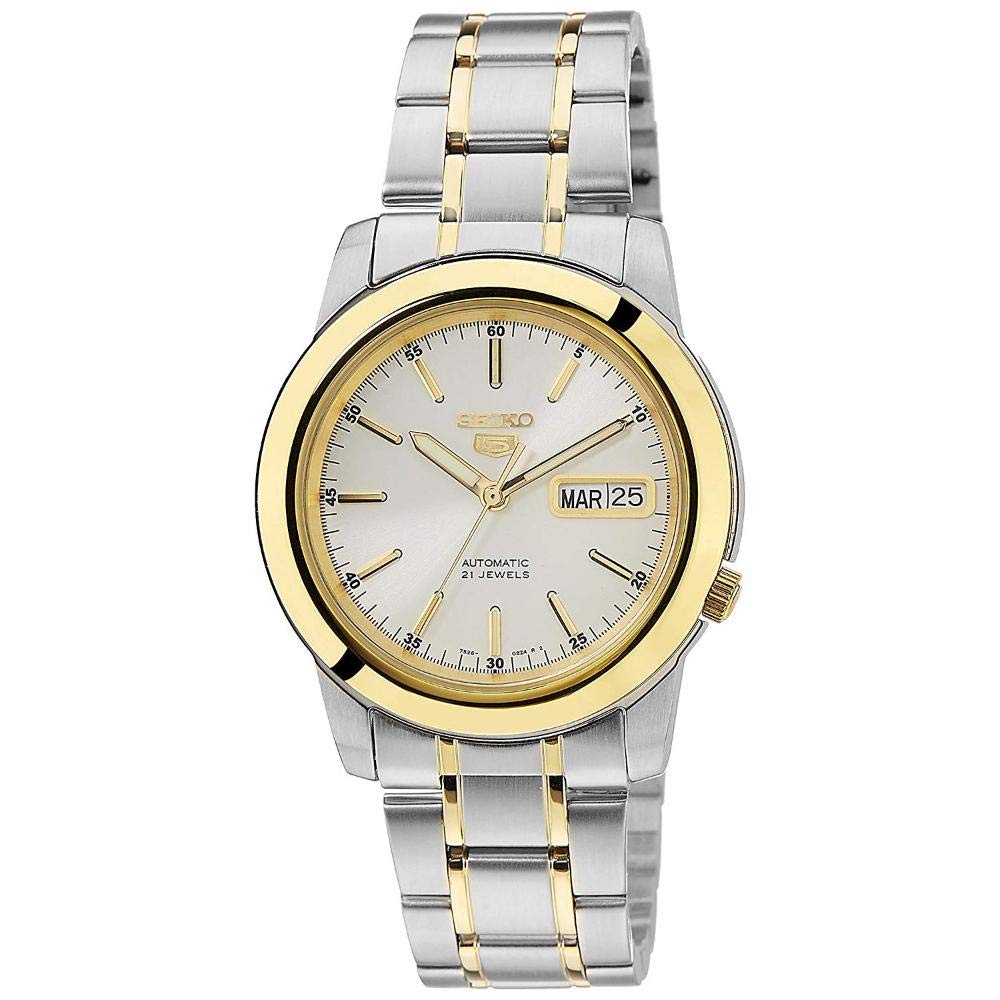 Men's White Dial Stainless Steel Band Watch - SNKE54K1