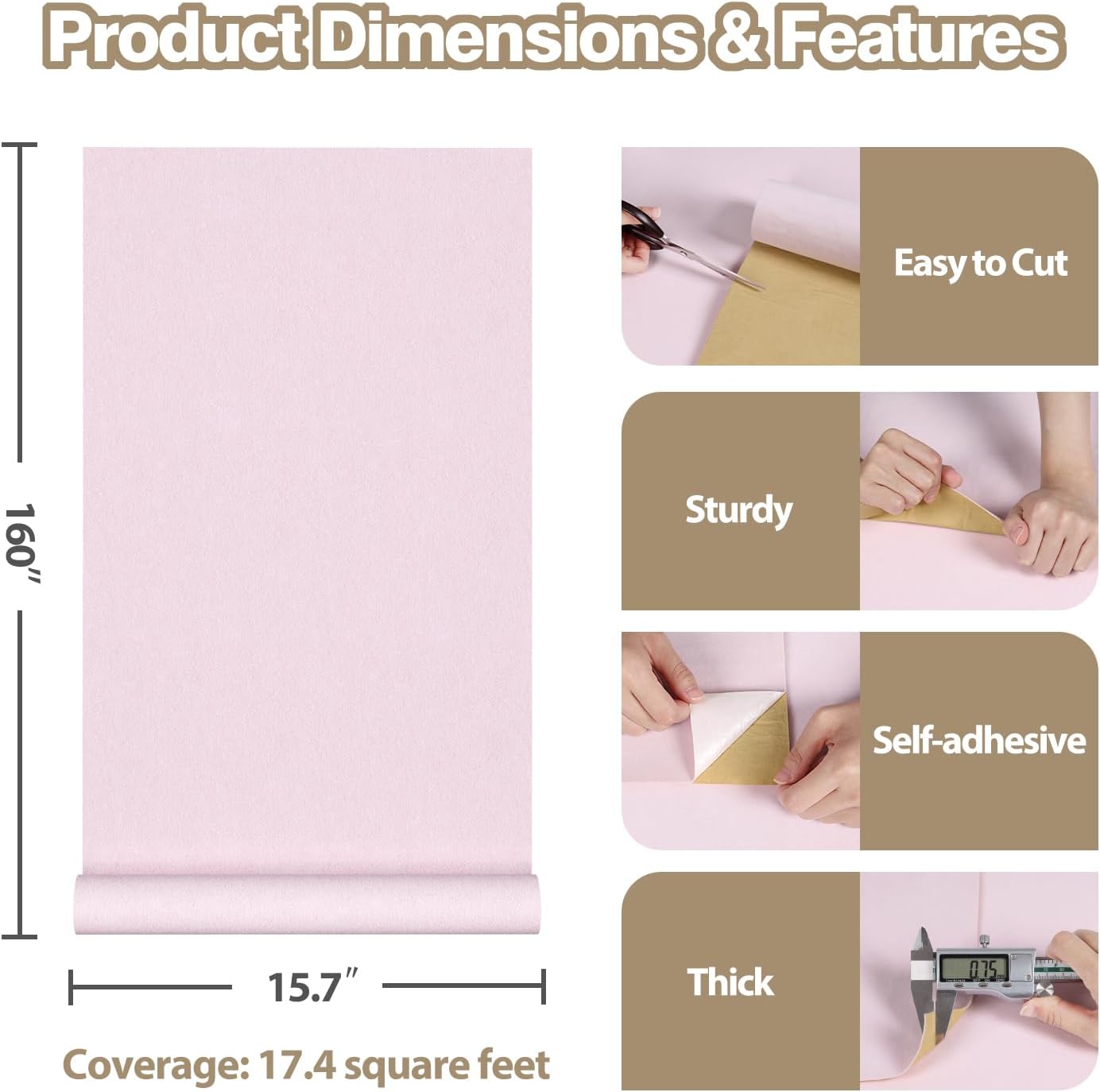 Pale Pink Velvet Drawer Liner for Jewelry Box Dresser Velvet Flocking Liner Soft Felt Sheets 15.7"x160" Thick Non Slip Fabric Wallpaper Flocking Pink Contact Paper for Cabinets Shelf Nursery