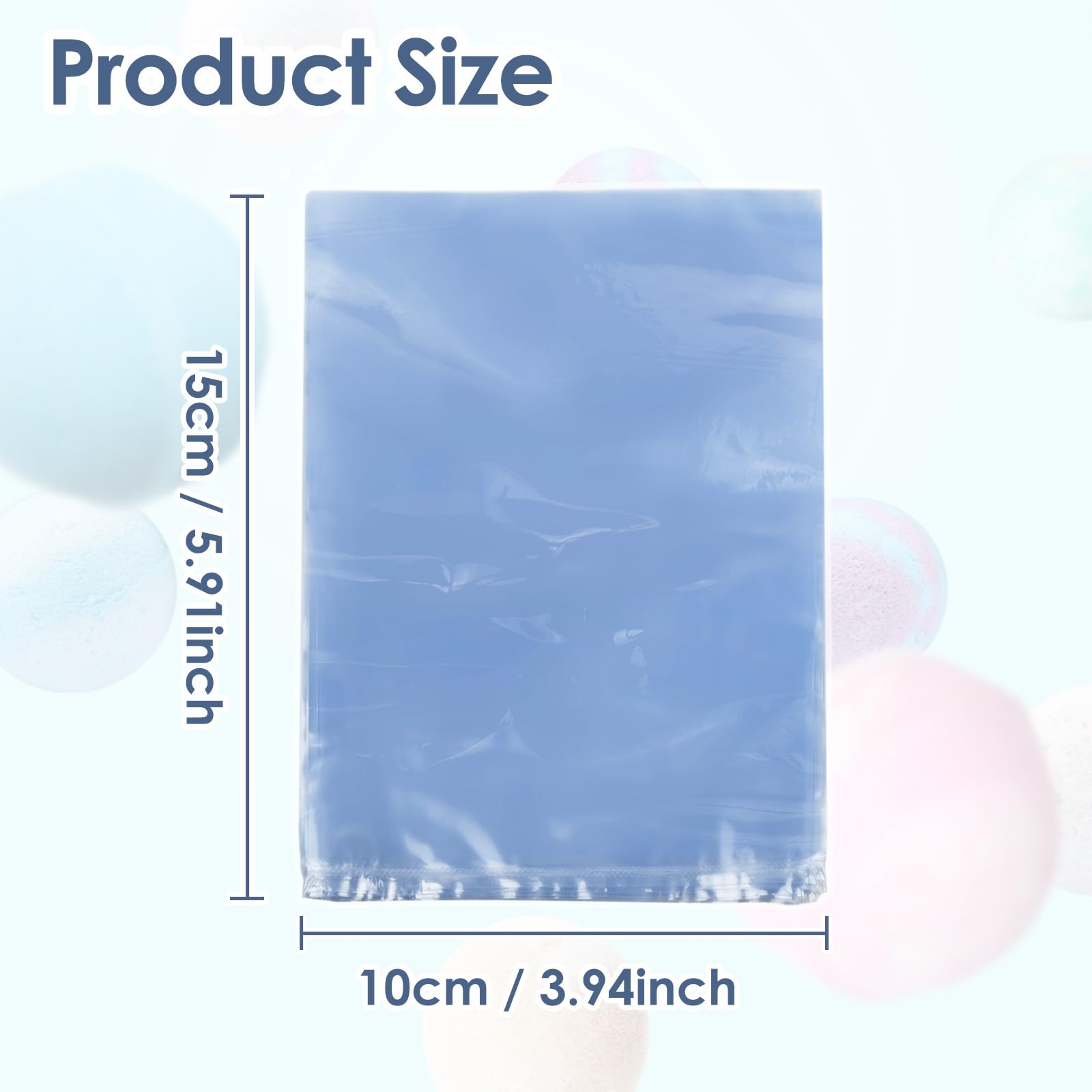 300 szt. torebek termokurczliwych (10 x 15 cm) przezroczyste torebki termokurczliwe z PVC, torebki termokurczliwe, folia termokurczliwa do ręcznie robionego mydła, kul do kąpieli, świec i rękodzieła