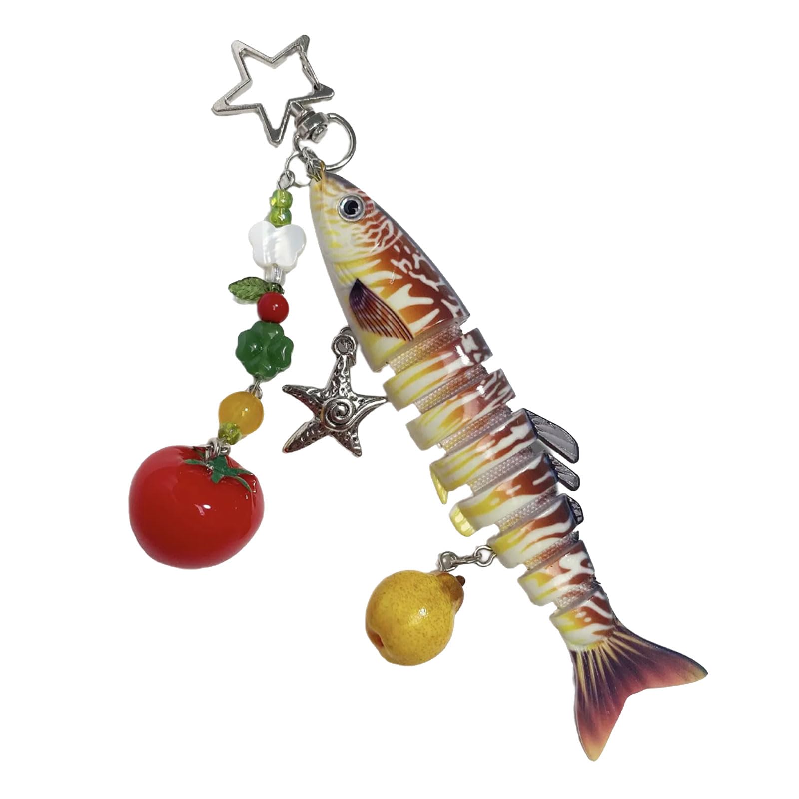 BWANGIAO Realistic Multi Jointed Fish Keychain With Realistic Design Perfect For Fishing Enthusiasts And Marine Lovers