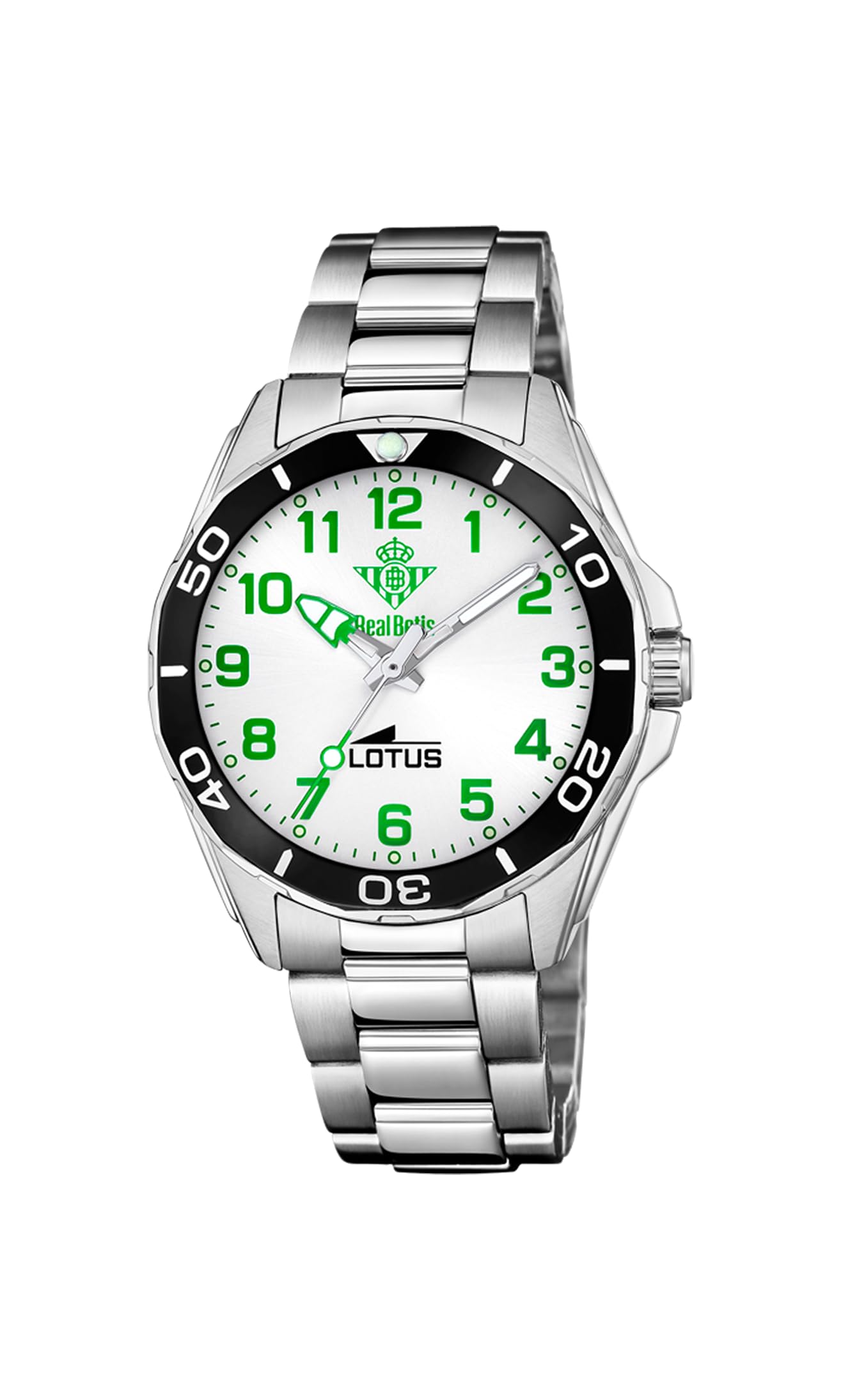 LOTUS Reloj 18941/1 Oficial Real Betis Niño, Temporada 2024/2025 - Caja de Acero Inoxidable, Analógico