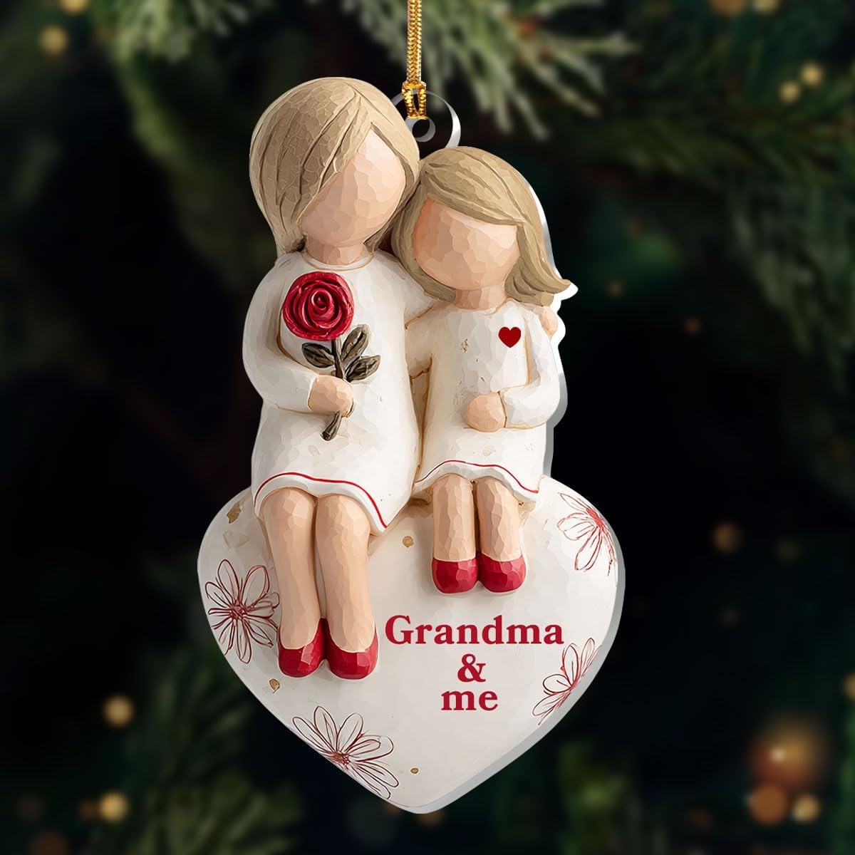 Jesuspirit Grandma & Grandchild Christmas Ornament – Grandma and Me, Acrylic Ornament for Grandmother, First 2025 - Image 2