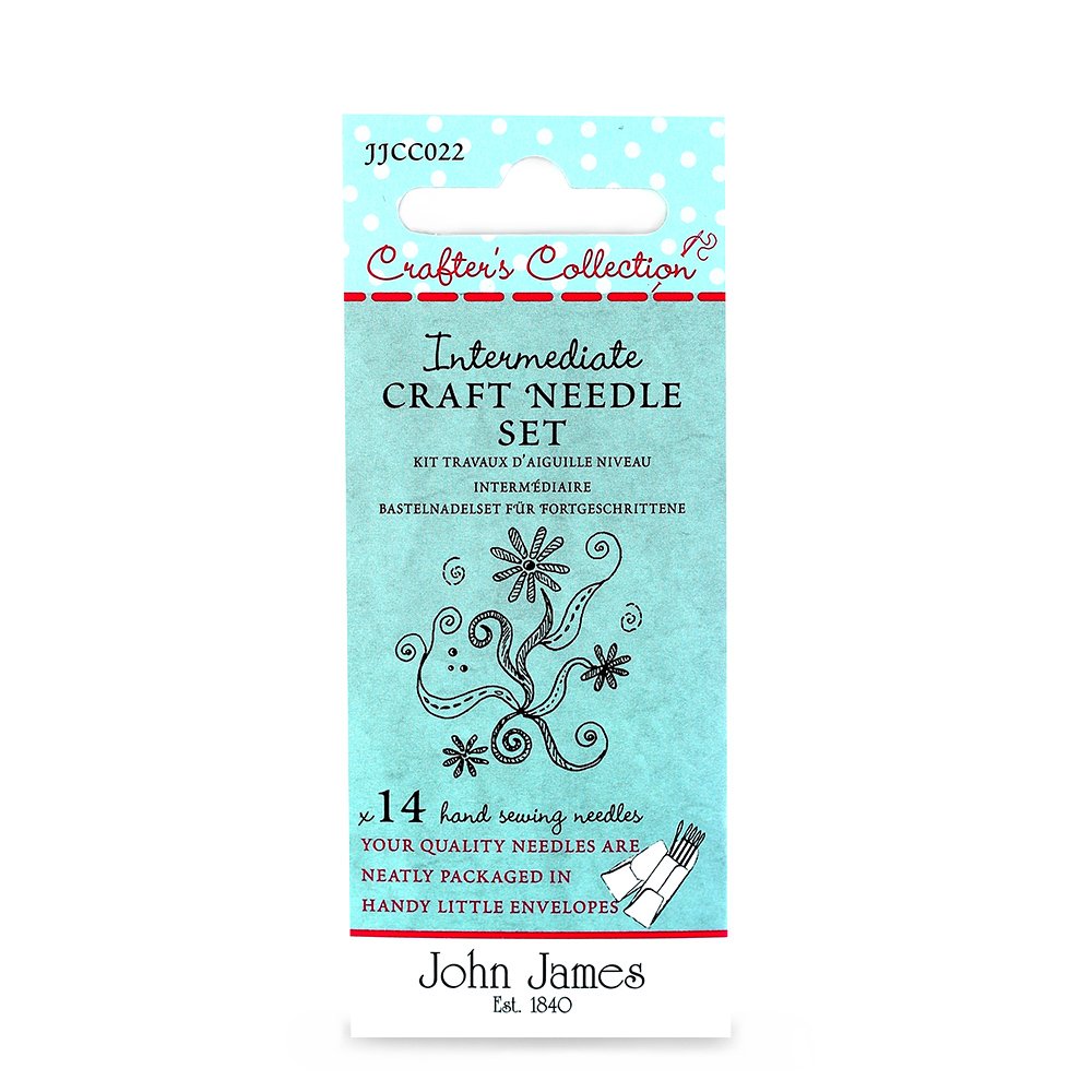John James Crafter's Collection Intermediate Craft Needle Set Contains 14 Needles - Sizes: 7, 8, 24
