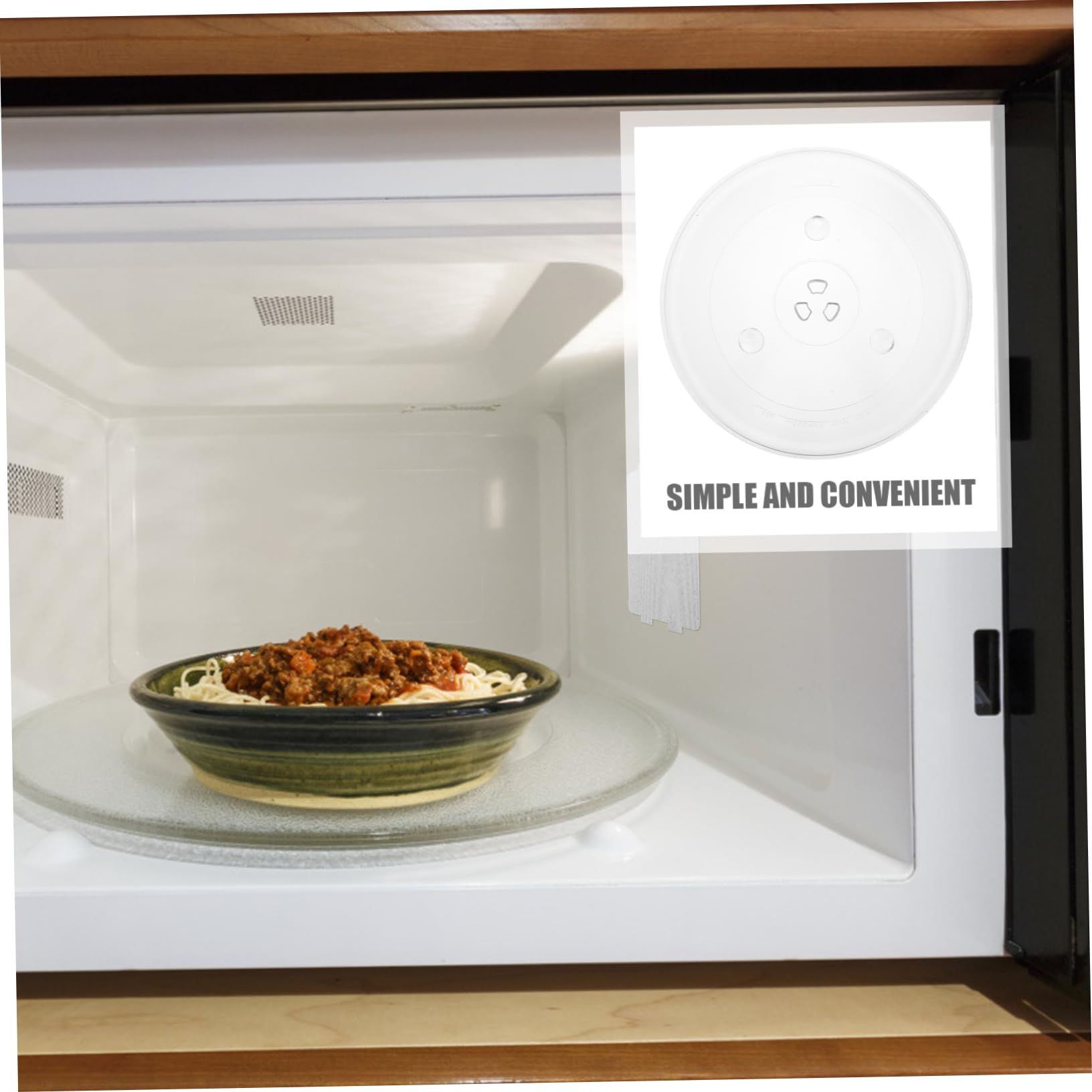Bandeja Giratoria De Vidrio Plato Para Microondas Para Calentar Resistente Al Calor Fácil Instalación