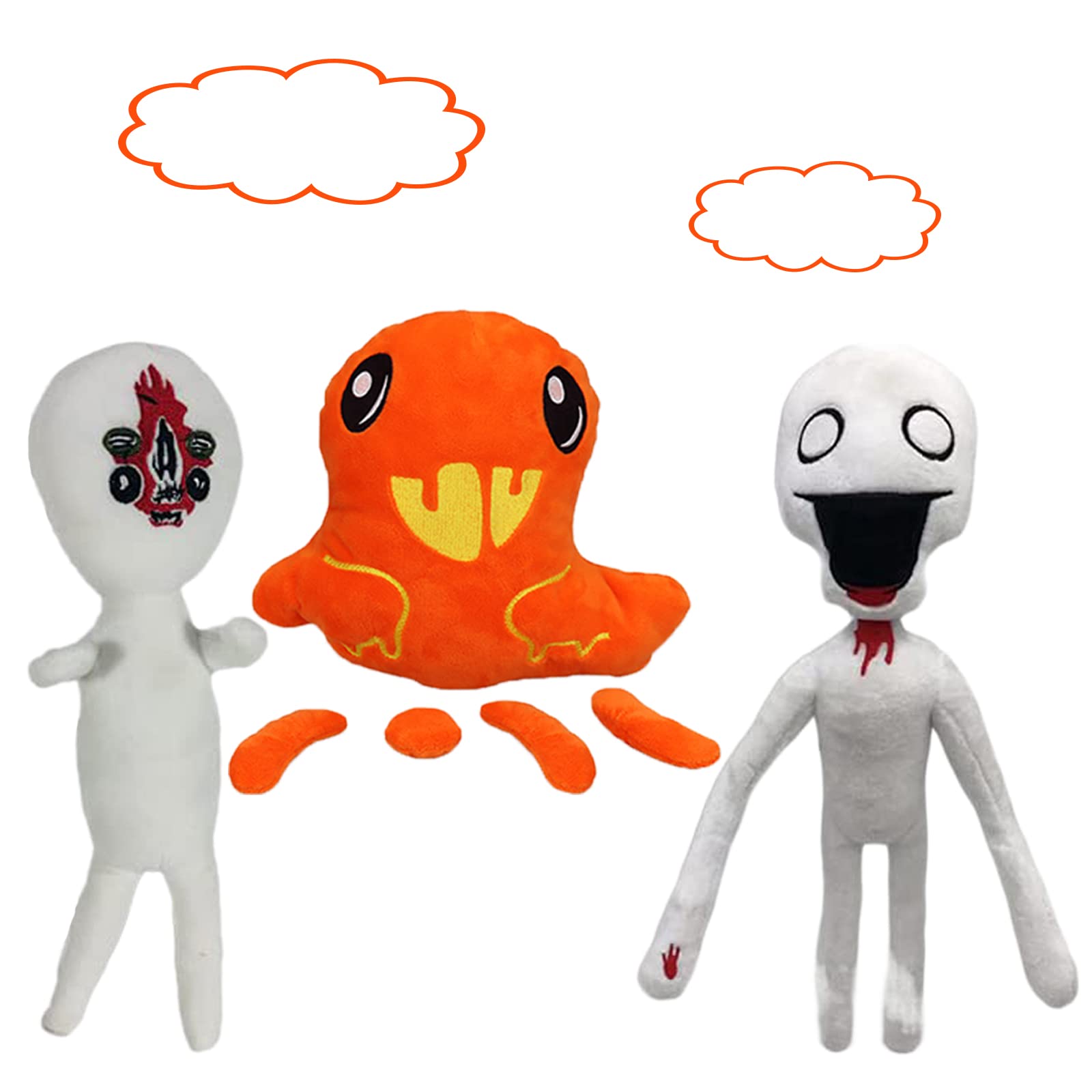 KLFAN 3Pcs SCP 999 Plush,SCP 096/SCP 173 Peanut Soft Stuffed Pillow for Game Fans Collect