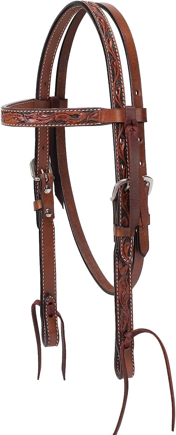 Western Horse Testiera Briglia Redini Tack Set Pelle Floreale Lavorato a Mano Pieno Cob Pony Pettorale ME-HBC-083 (Cob)