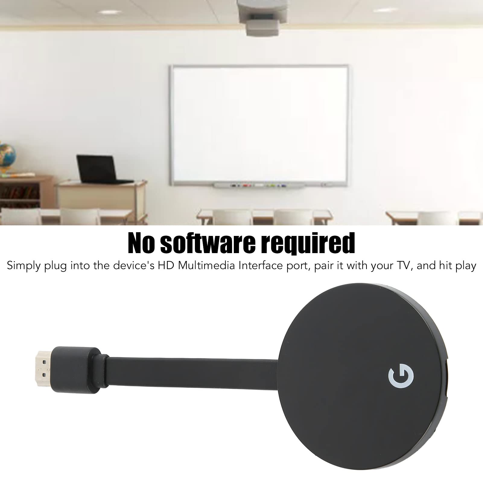 Wireless Display Adapter, 1080P HD Screen Mirroring Dongle, Media Video Streaming Receiver to HDTV Monitor Projector for Meeting, Multimedia School Education, Home Theater