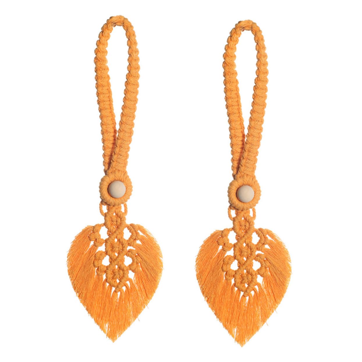 MAGICLULU 4 Ensembles Corde À Rideau Embrasses De Rideaux pour x Couette LED LEDs Embrasse De Décorative se Décorative De Bois Orange 2 Pièces * 4