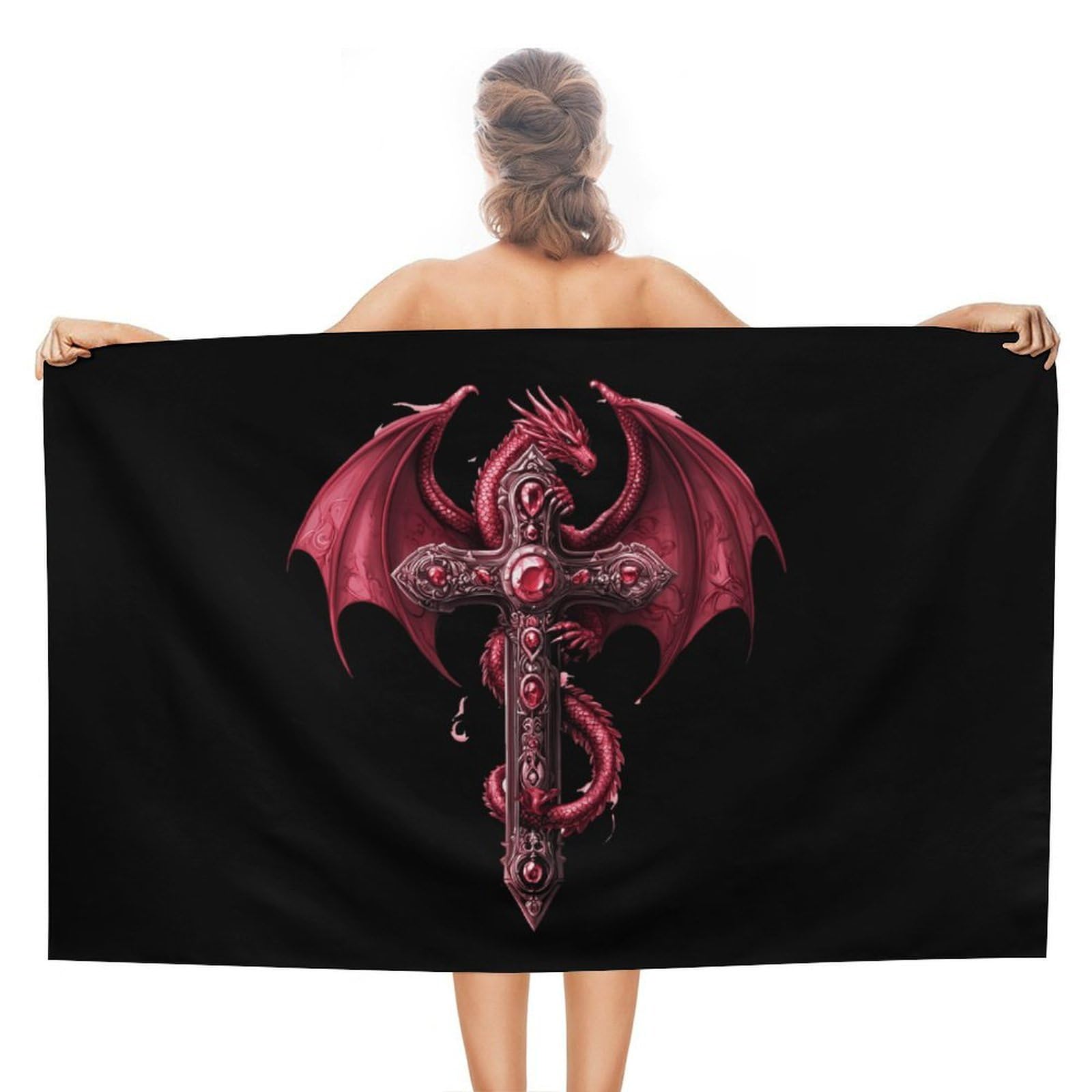 CGSBNGHA Dragon-Crosses Beach Towels Soft Bathroom Bath Pool Swim Towels for Women Men