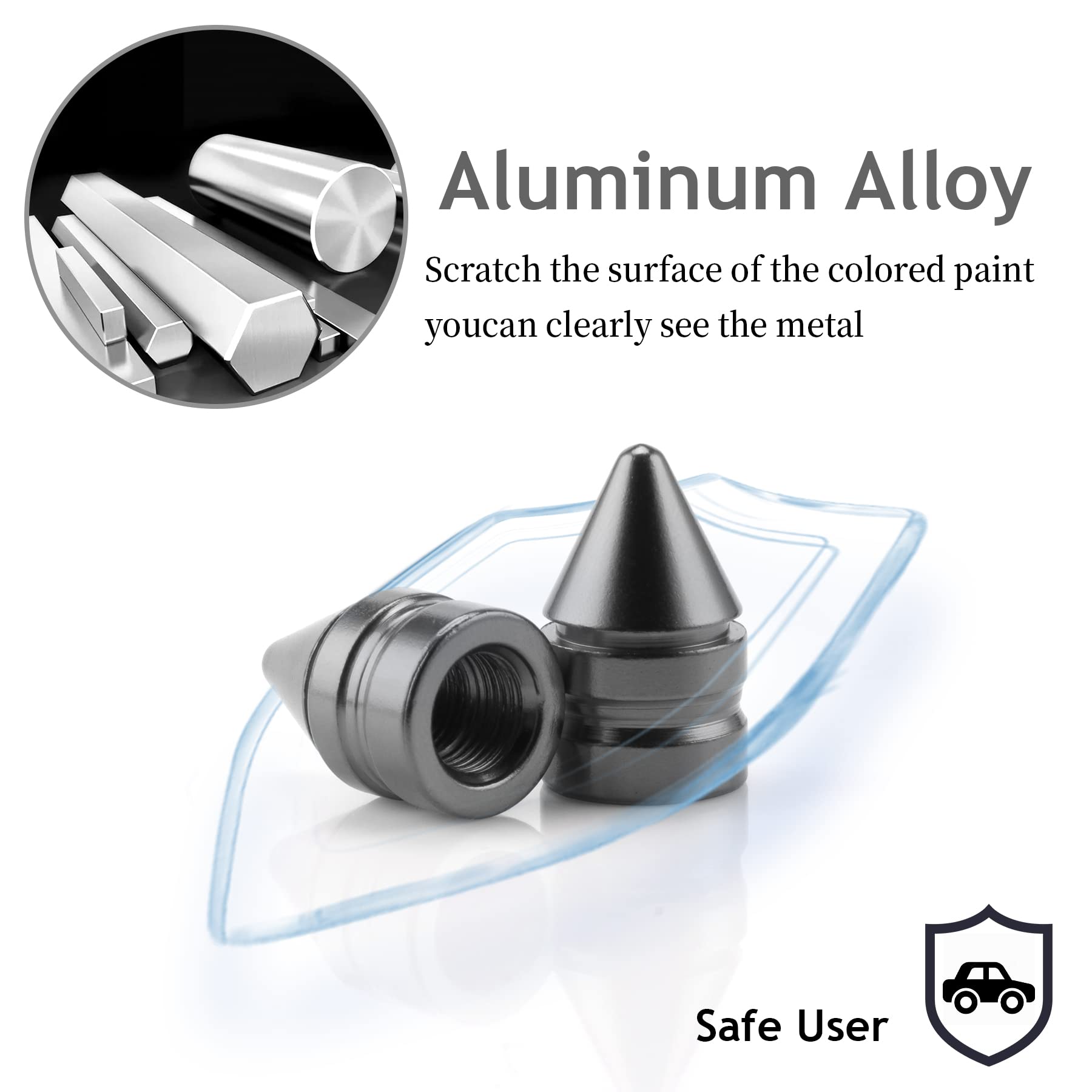 4 Bouchons De Valve De Pneu Singaro – Alliage Aluminium Coloré – Universels Pour Voiture, Moto, Vélo