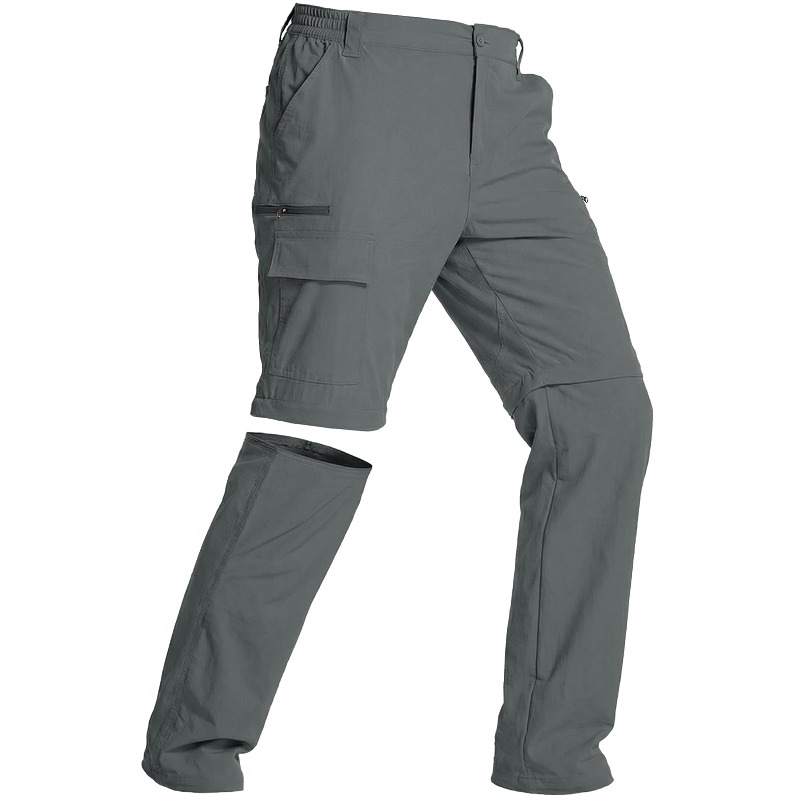 Jogwits Herren Zip-Off Wanderhose Outdoorhose Sommer Leicht Trekkinghose Abnehmbar Funktionshose Schnelltrocknend Atmungsaktiv Cargo Hosen Herren mit 6 Taschen für Wandern Fahrrad