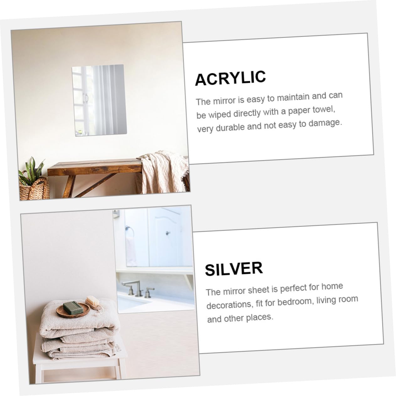 2pezzi Adesivo Acrilico Design Decorazioni Facile Installare Resistente