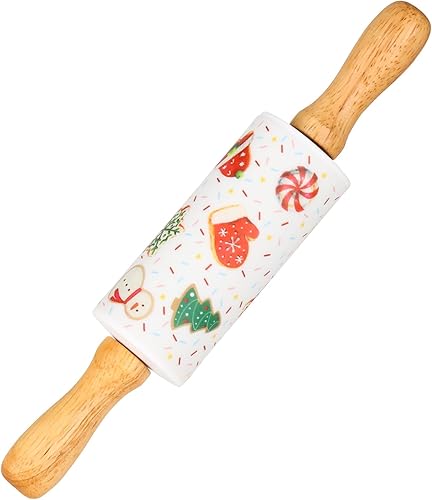 Miniatura 10 de Mini Rodillo de Silicona para Niños, Superficie Antiadherente Mango de Madera, 9 Pulgadas Paquete de 2 Paquete de 10 varios colores diferentes